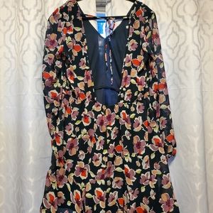 Short backless floral dress